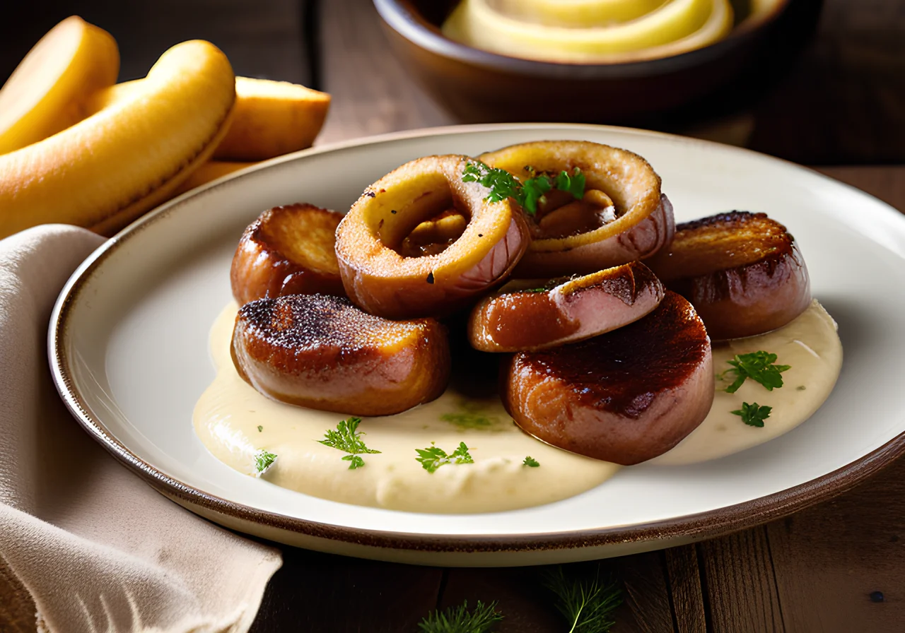 Bratwurst with Potato-Onion Purée