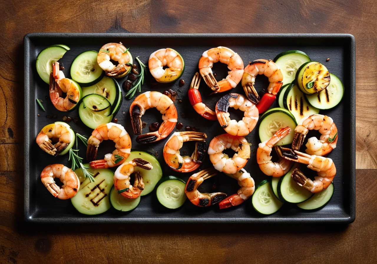 Fish Shrimp Skewer with Vegetables