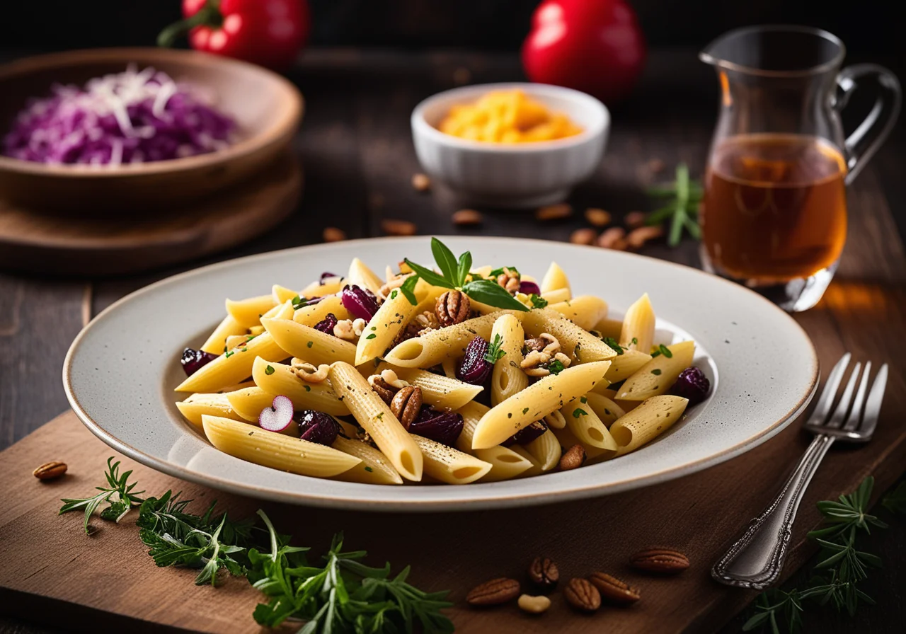 Pasta with Raisins, Onions and Cauliflower