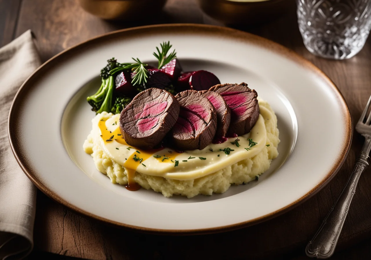 Venison Medallions with Mashed Potatoes