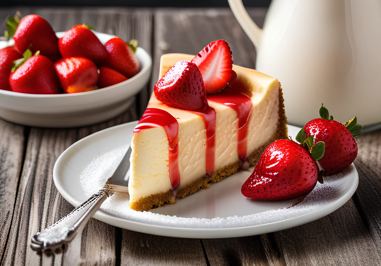 Lactose‑Free Cheesecake with Strawberries
