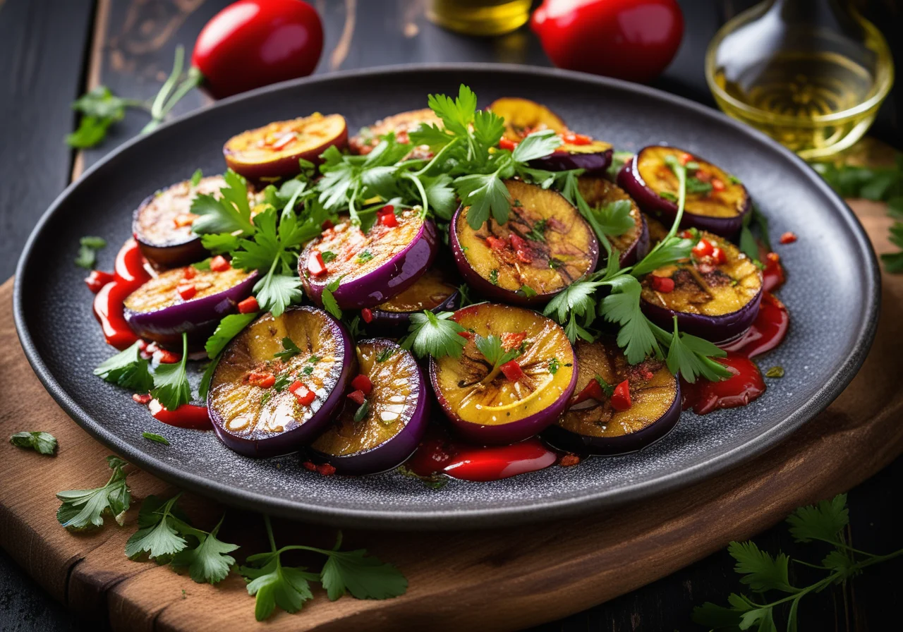 Spicy Moroccan Eggplant Salad