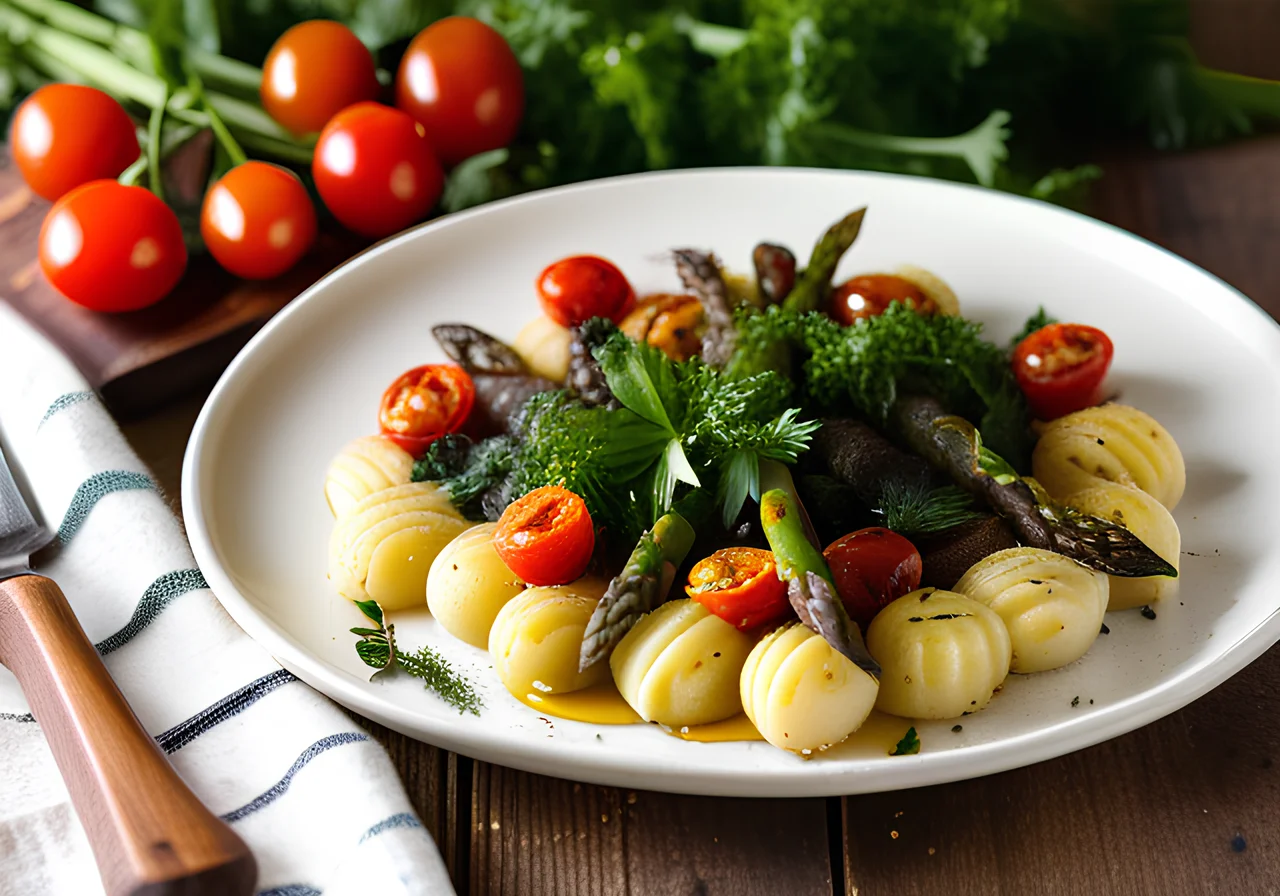 Asparagus Gratin with Gnocchi