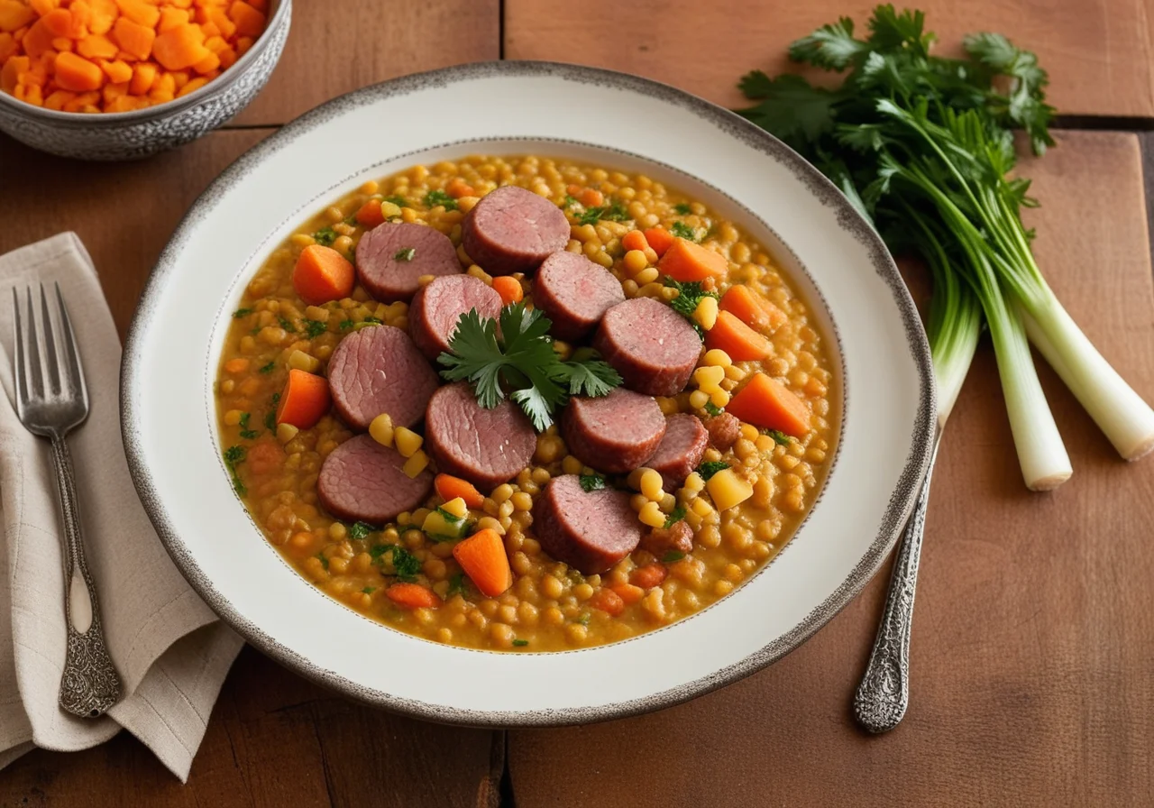 Lentil Stew with Potatoes and Sausage