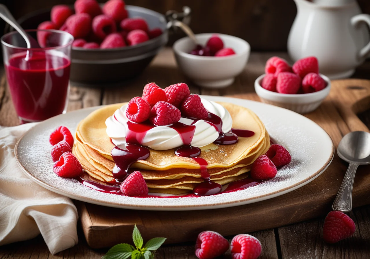 Crepes with Raspberry Sauce