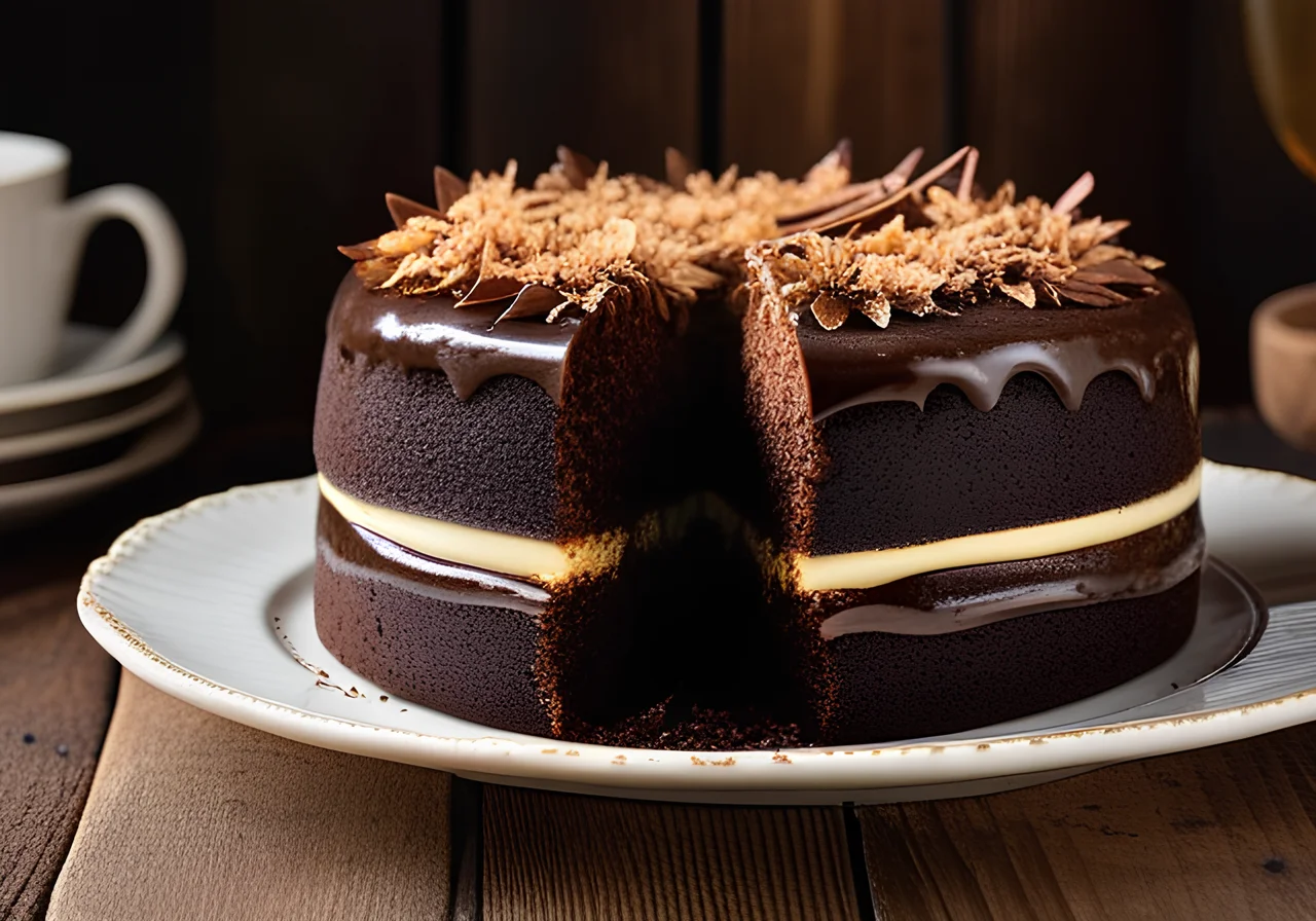 Fluffy Chocolate Cake with Glaze