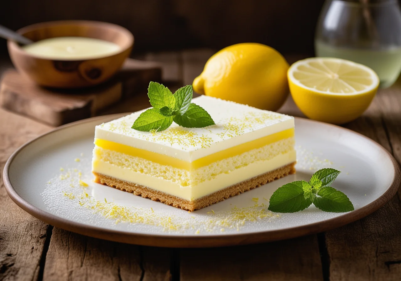 Lemon Cream with Sponge Cake Base