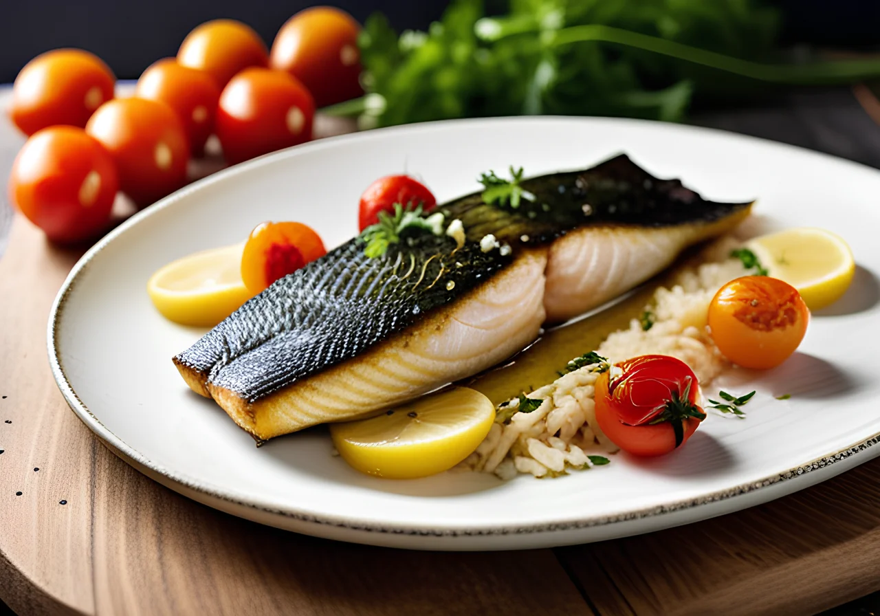 Oven‑Baked Sea Bass