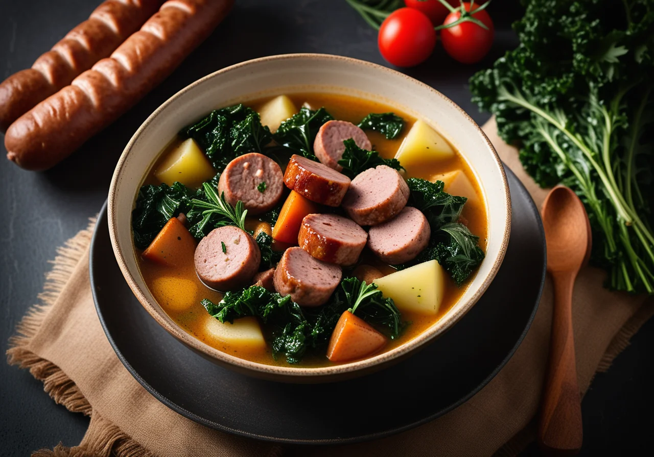 Kale and Potato Stew with Sausages