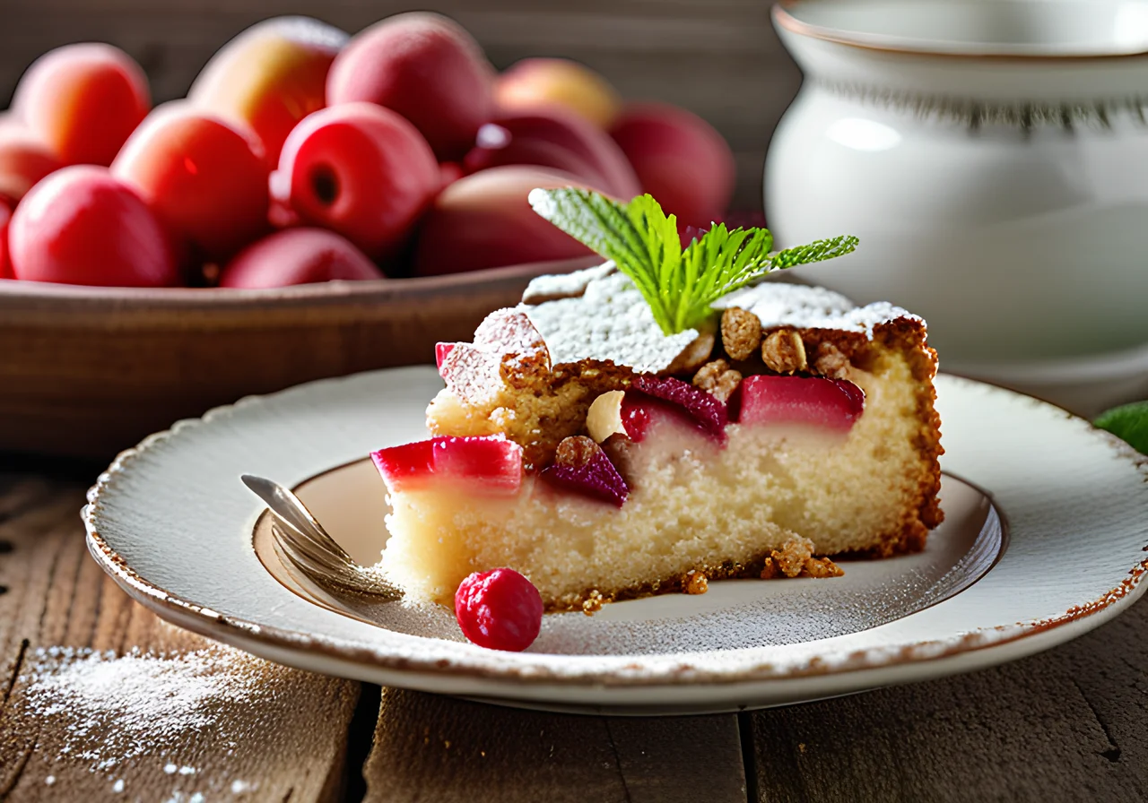 Rhubarb Almond Cake