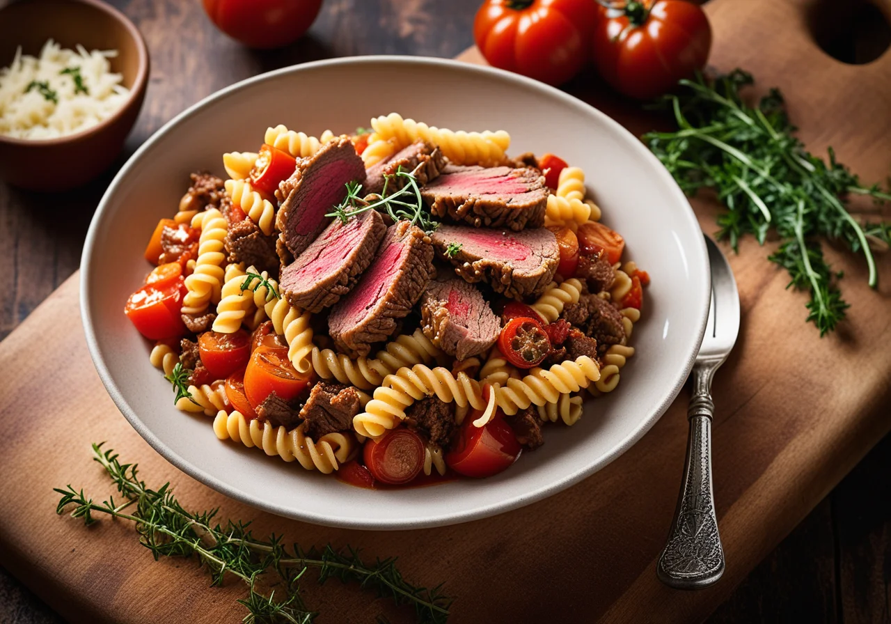 Fusilli with Lamb Vegetable Ragout