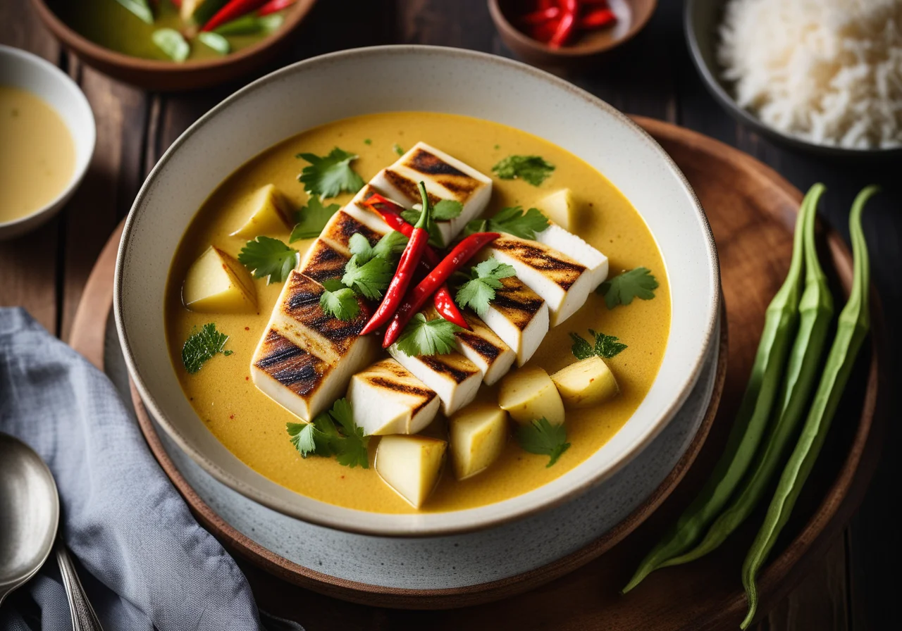 Curry Soup with Anglerfish and Okra