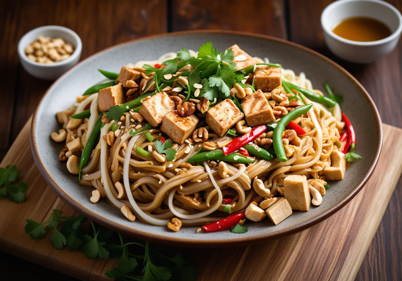 Pad Thai with Tofu and Peanuts