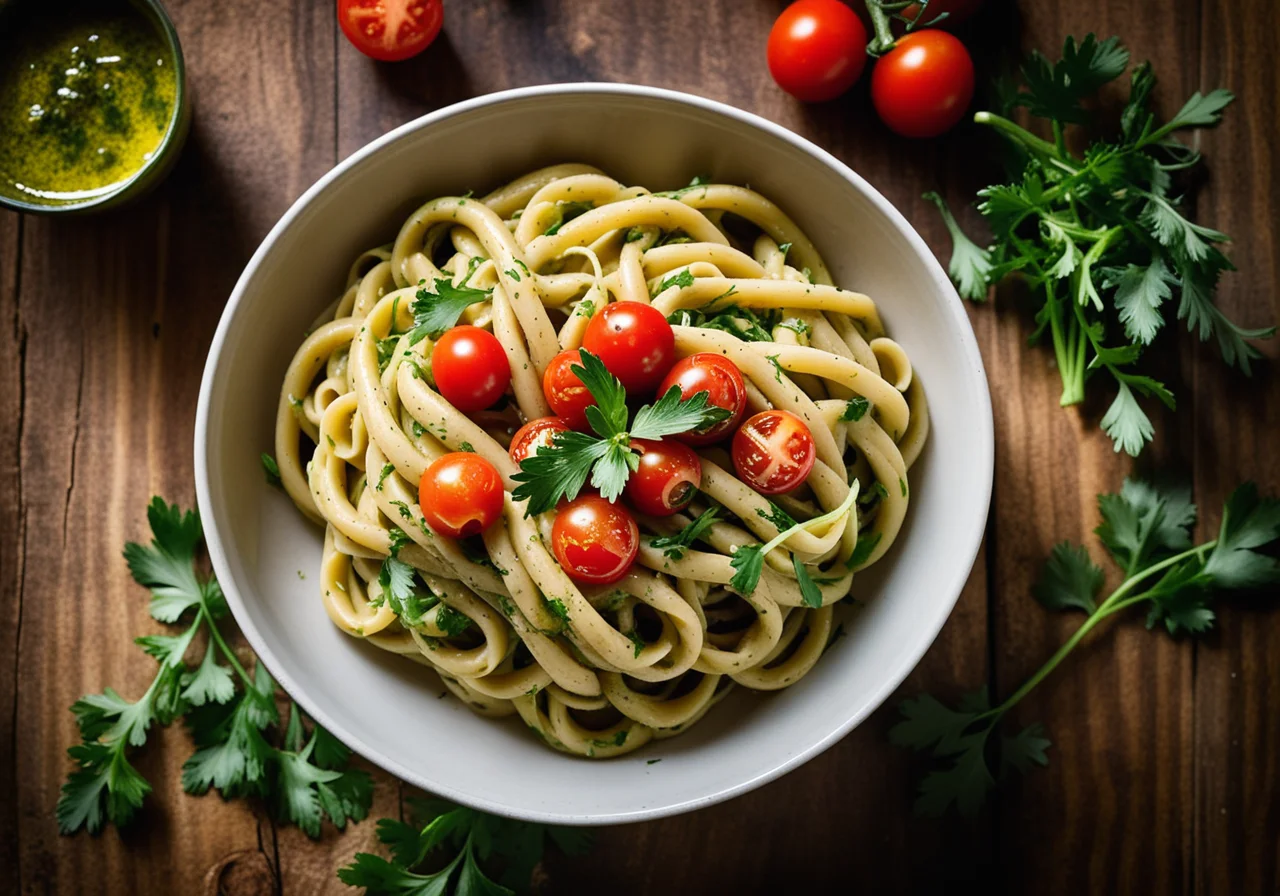 Olive Cauliflower Pasta with Harissa