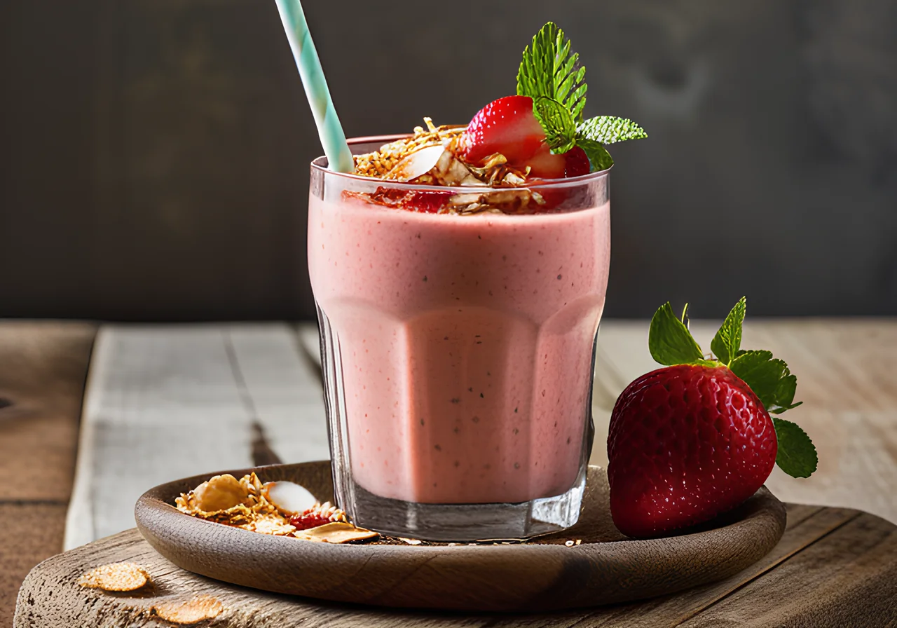 Strawberry Coconut Smoothie with Skyr