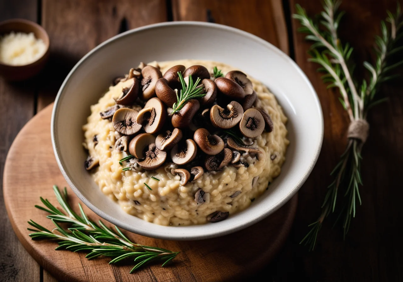 Risotto with Button Mushrooms and Morels