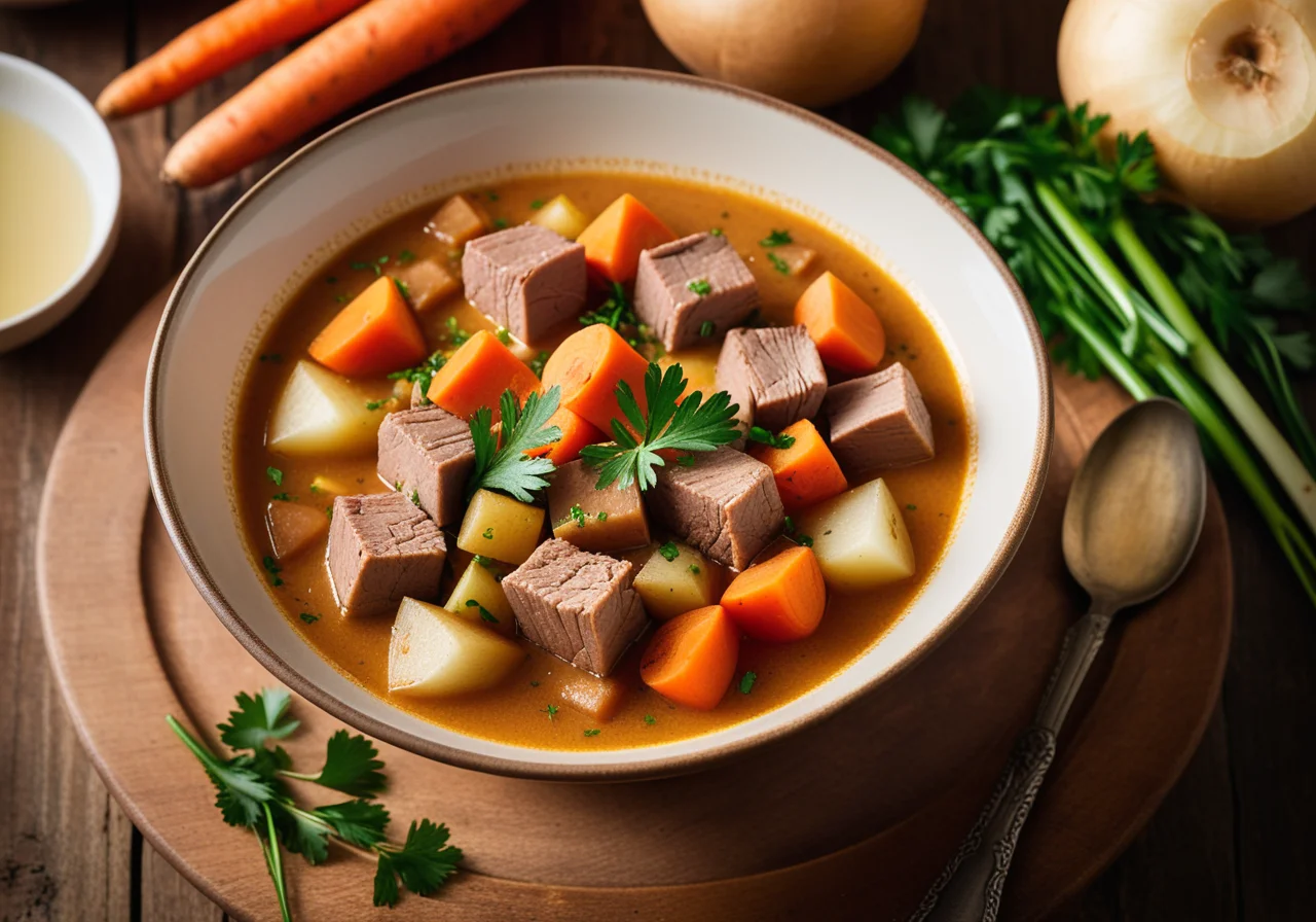 Stew with Veal and Vegetables in French Style