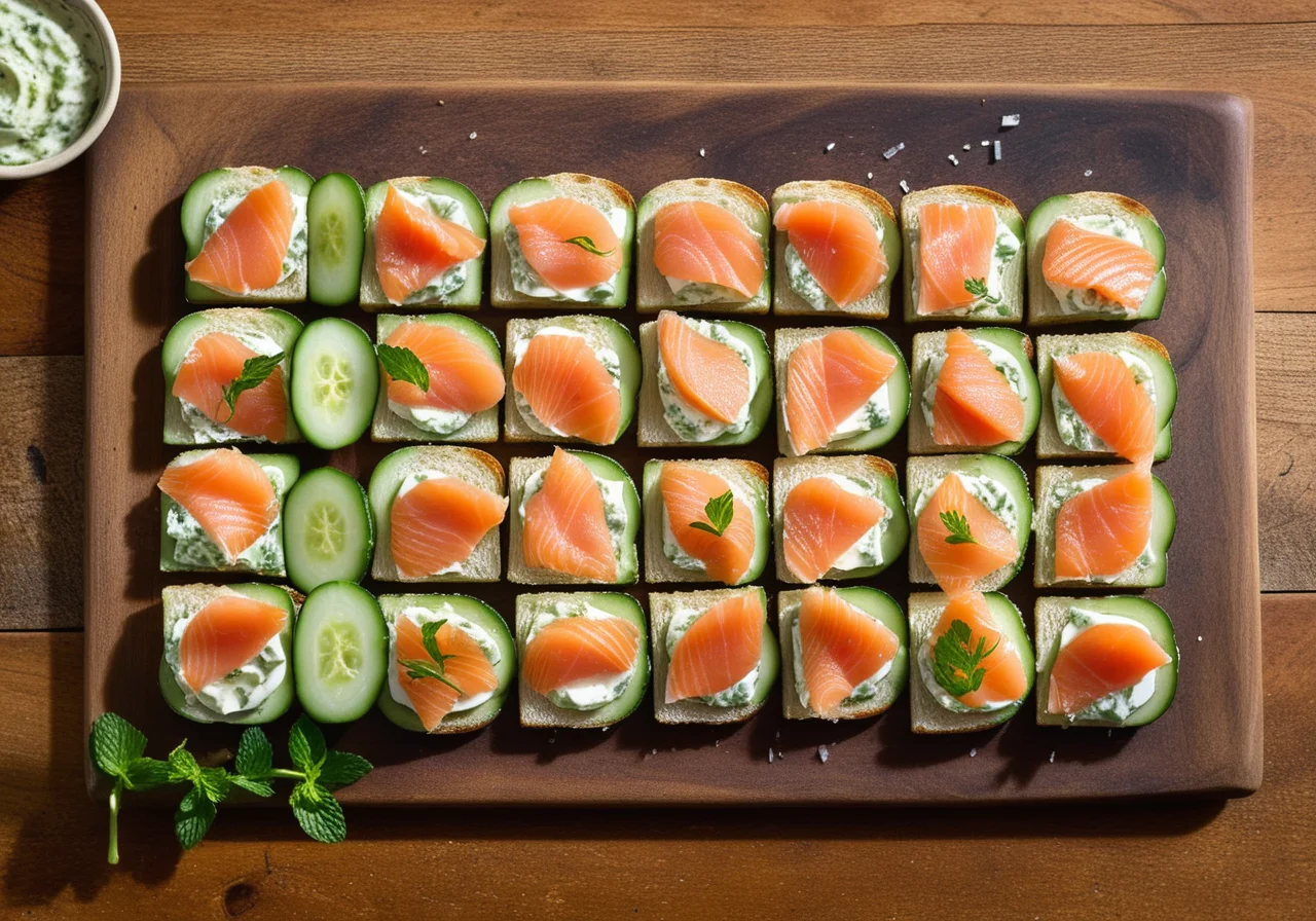 Cucumber Sandwiches with Smoked Salmon Cream