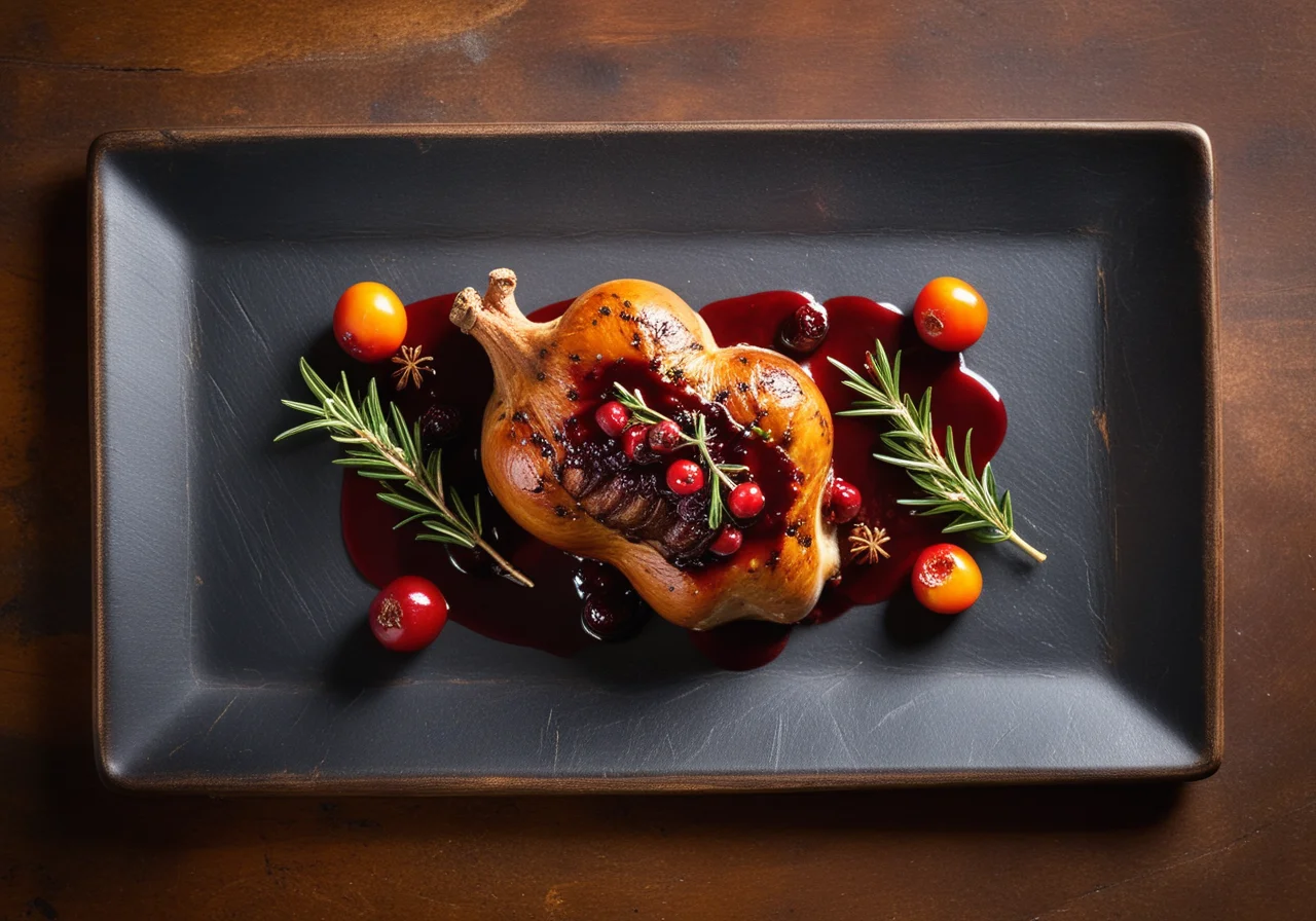 Rabbit Thighs with Rosehip Sauce