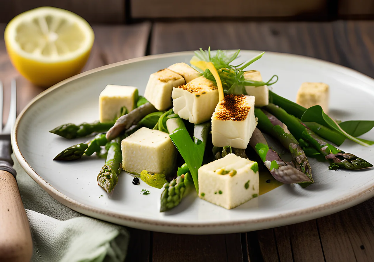 Green Asparagus Salad with Tofu