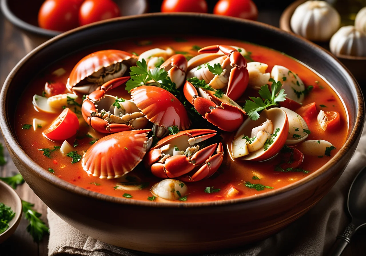Shellfish-Crab Stew with Tomatoes in Creole Style
