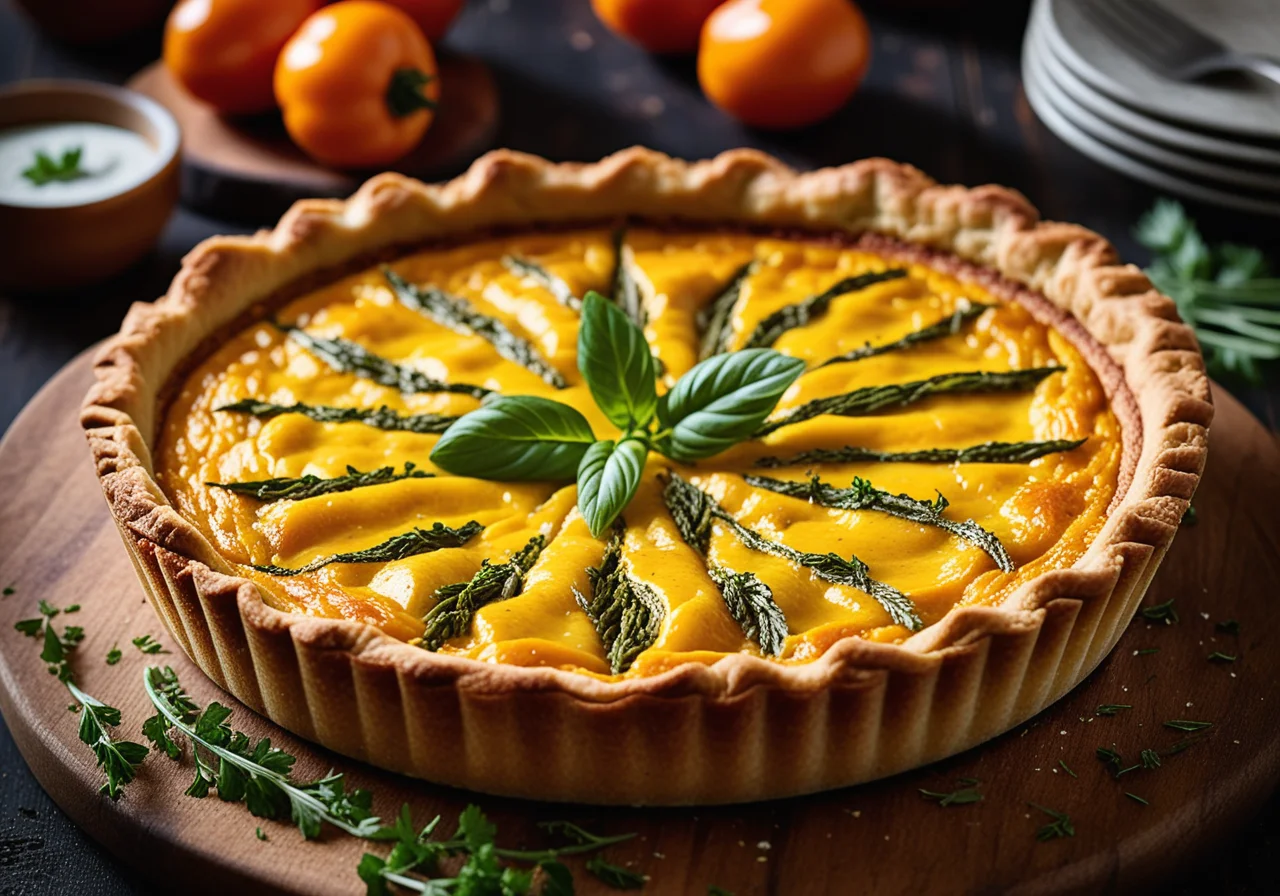 Paprika Quiche with Thick Beans