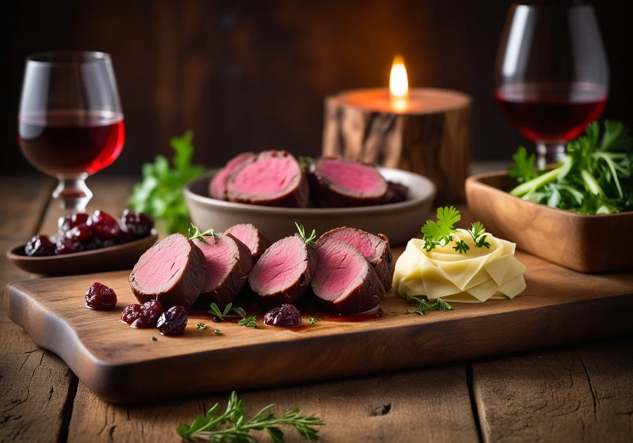 Venison Tenderloin with Grappa Raisins