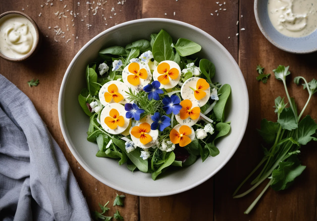 Leafy Salad with Cheese