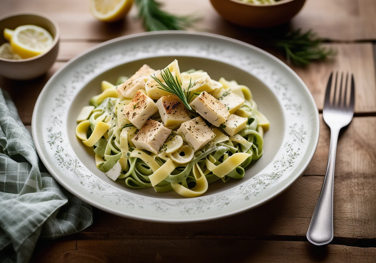 Zander with Green Pasta