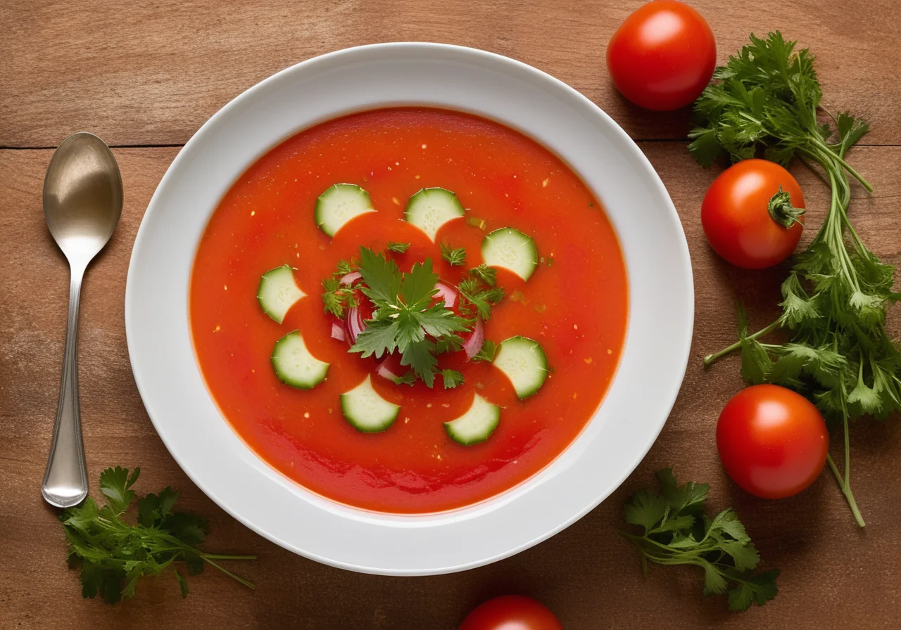 Gazpacho with Herb Rim