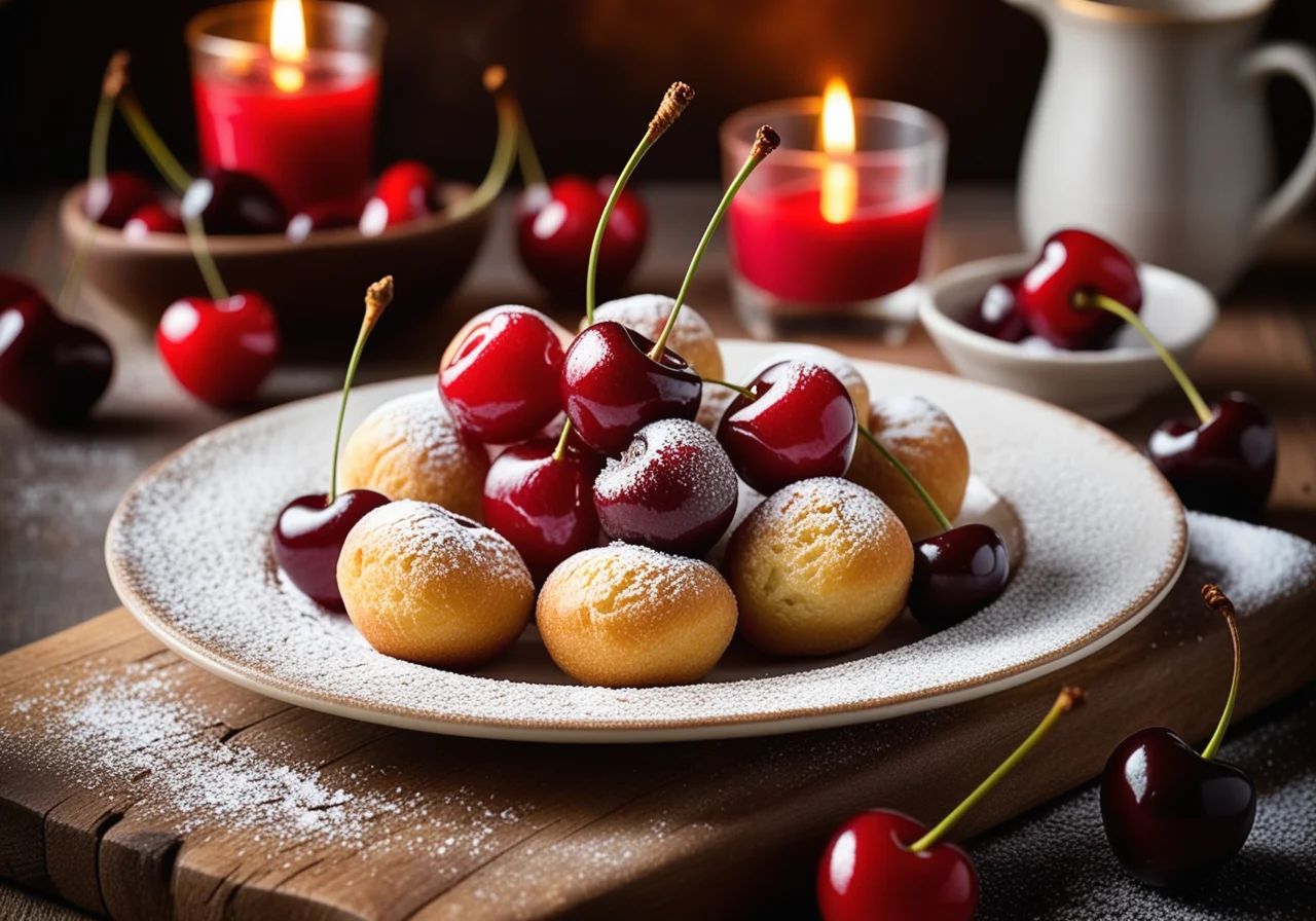 Baked Cherries in Dough Coating