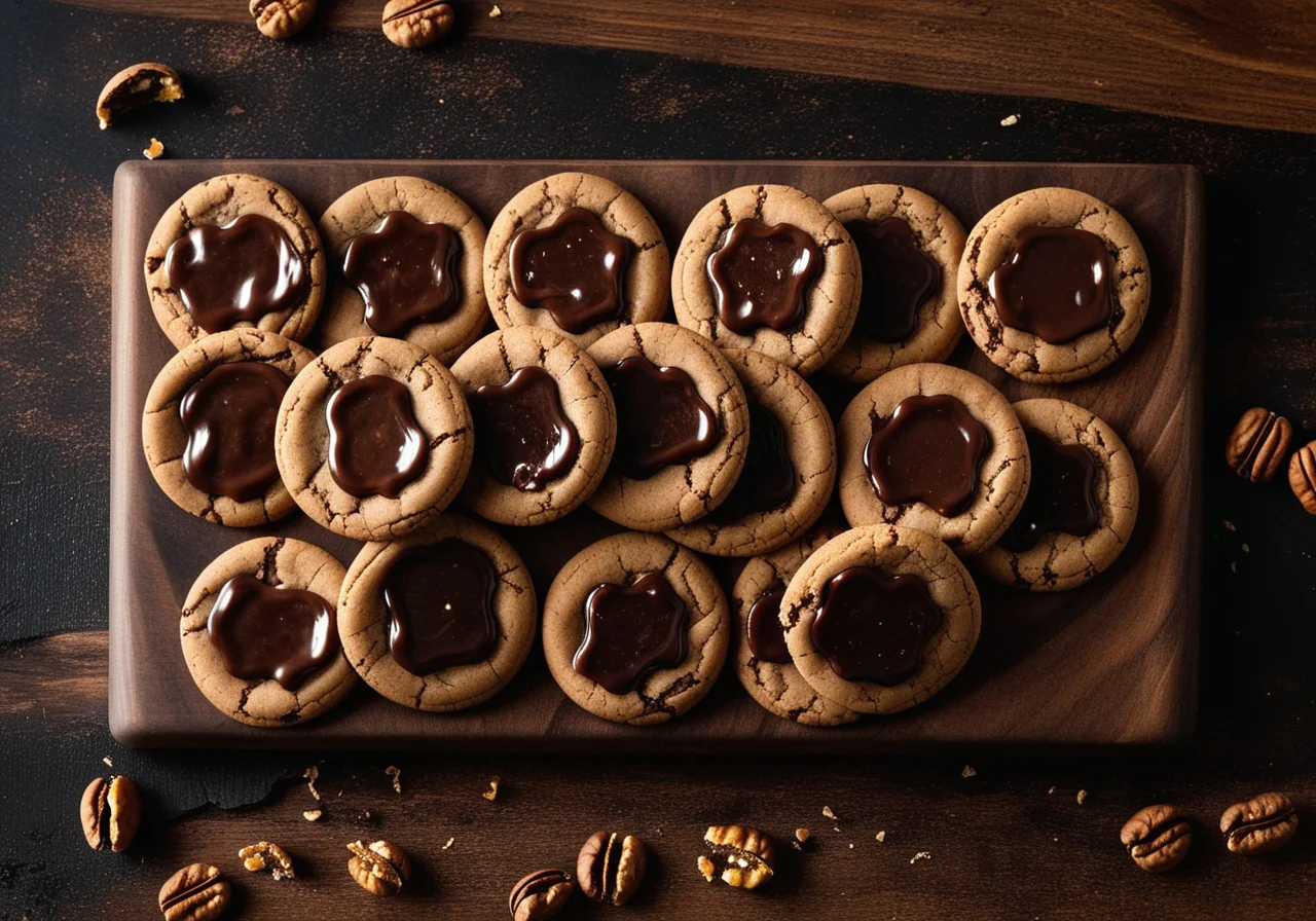 Walnut Chocolate Coins with Jam Filling