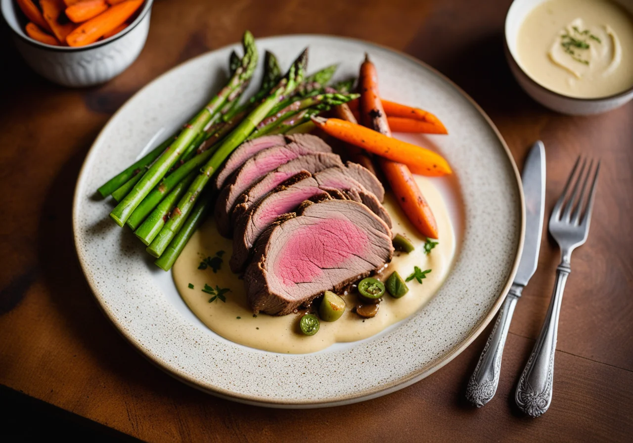 Lamb Leg with Herbs and Fresh Vegetables