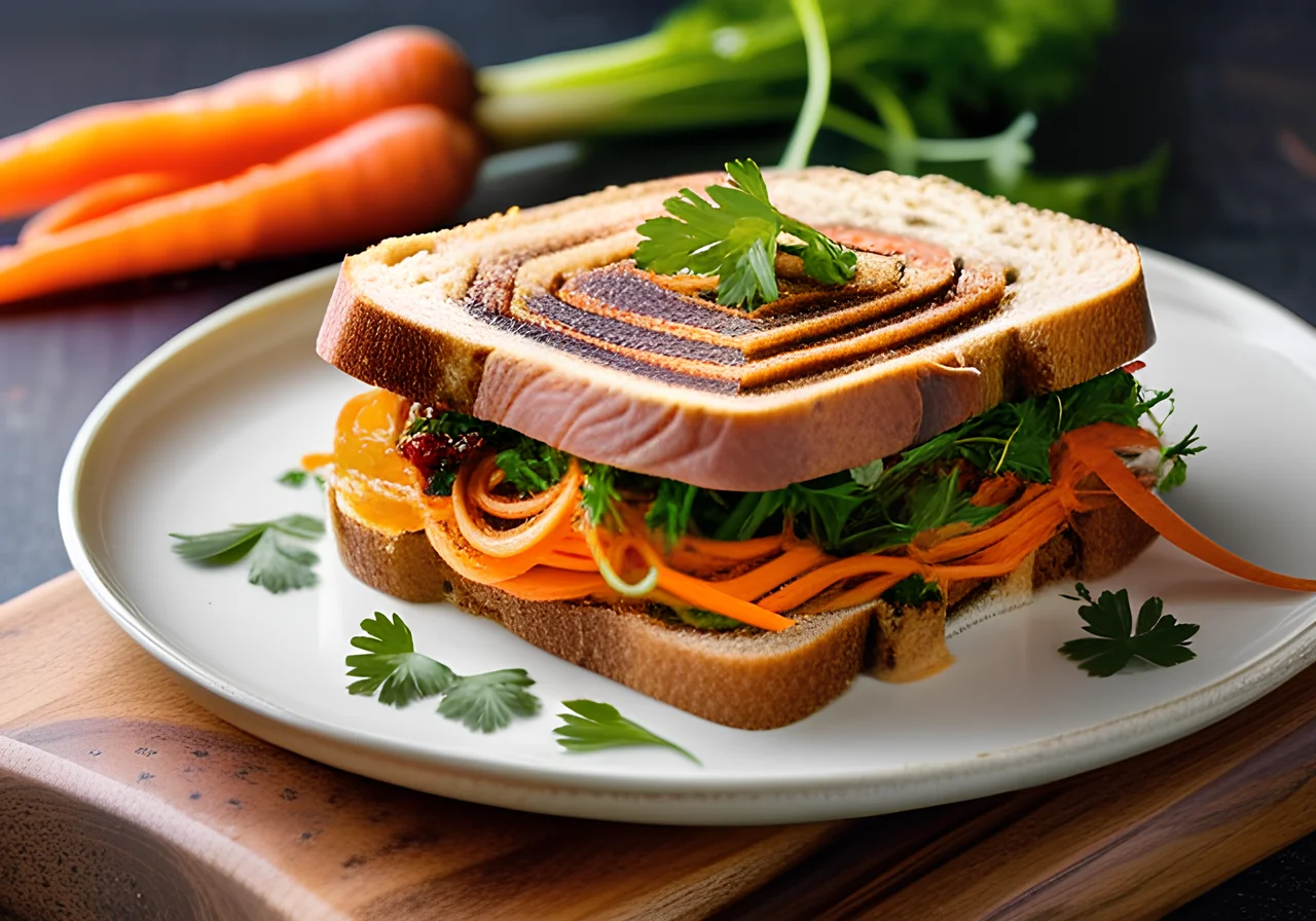 Carrot Noodle Sandwich with Tofu