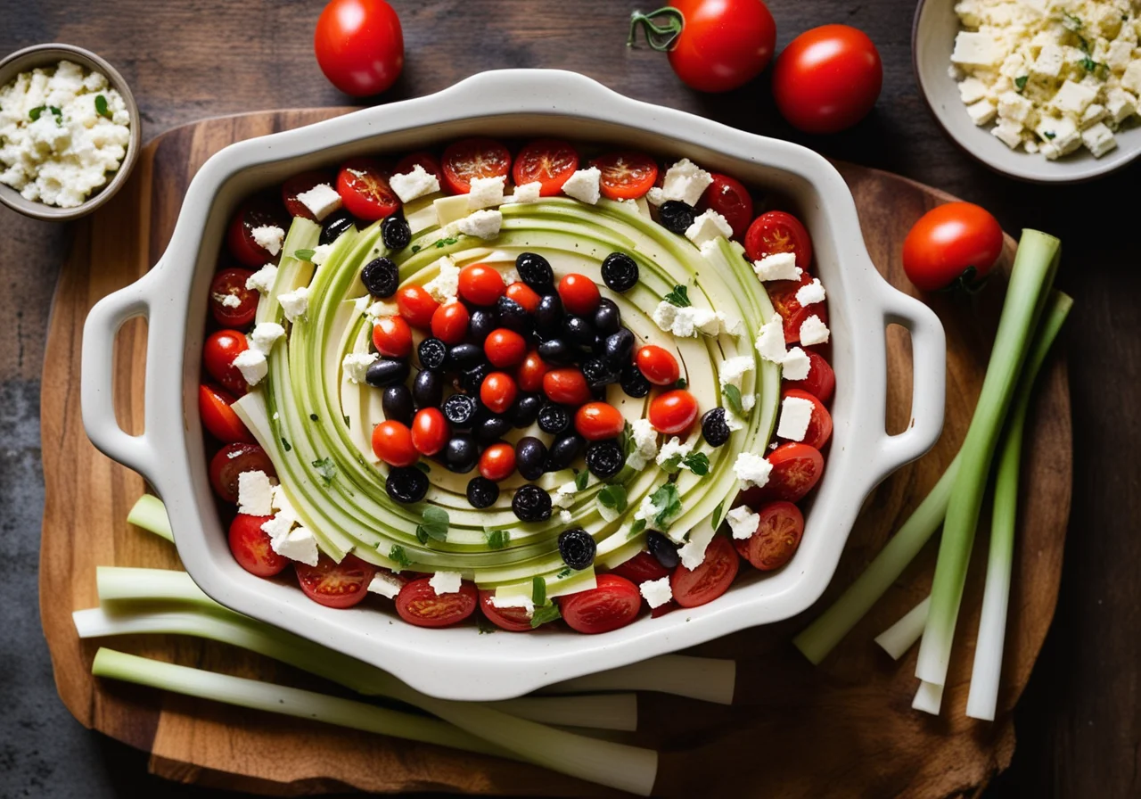 Vegetarian Casserole with Feta, Leek and Soy Strips