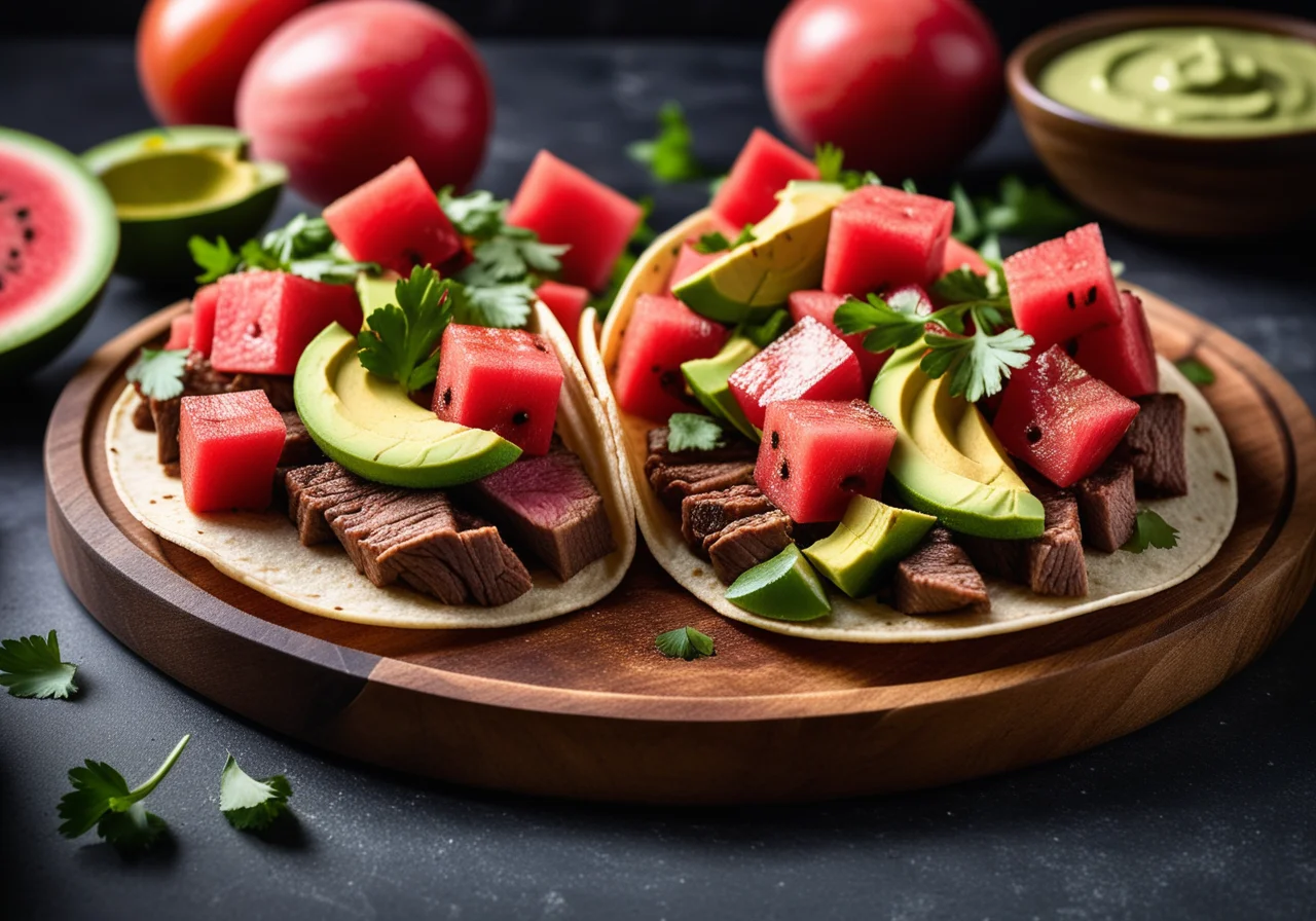 Tacos with Beef and Watermelon