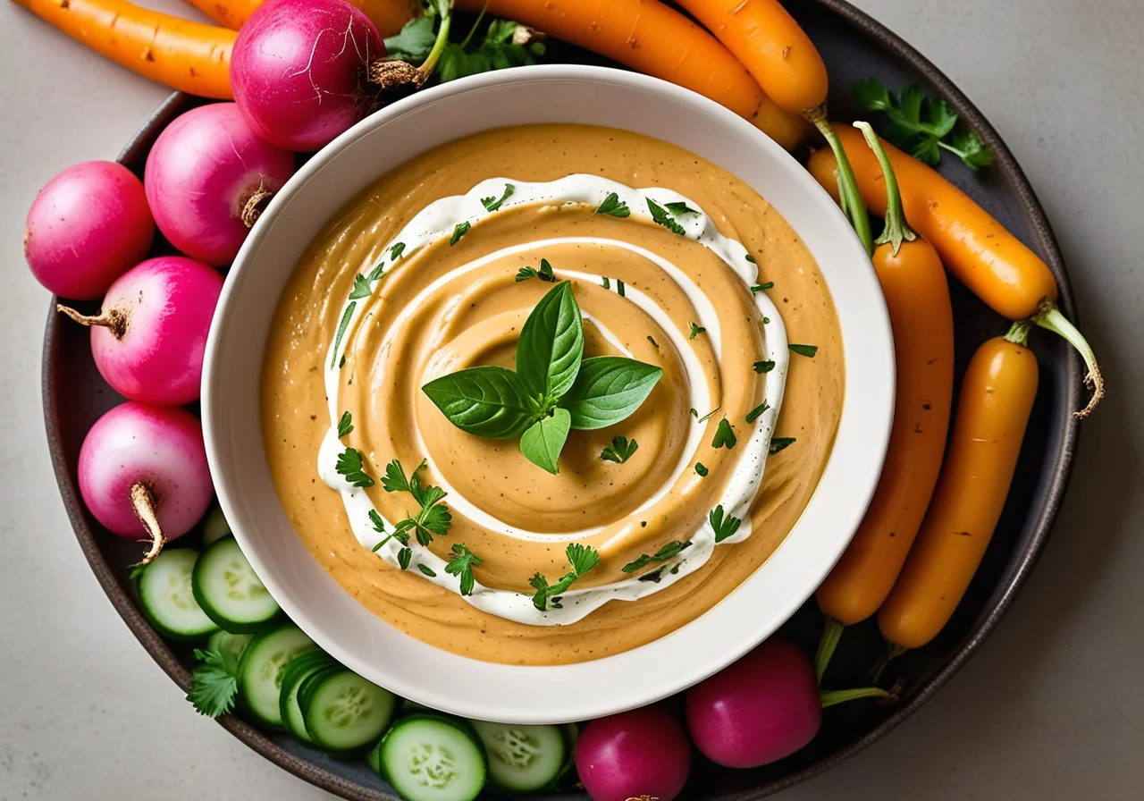 Vegetable Sticks with Eggplant Cream