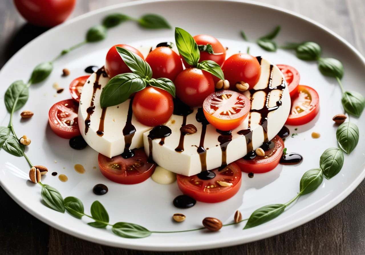 Caprese with Salmon Fillet