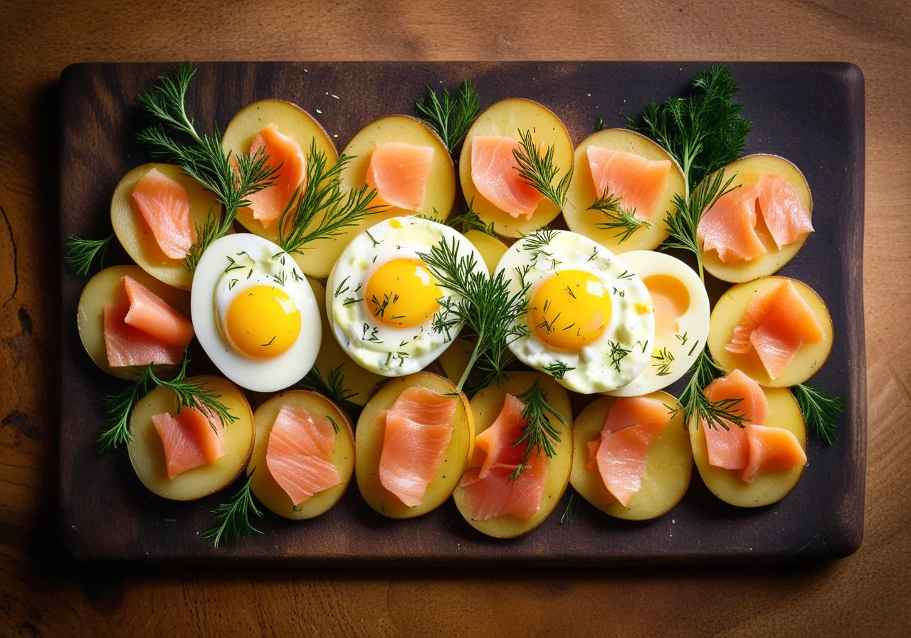Potato Salad with Eggs, Herbs and Smoked Salmon