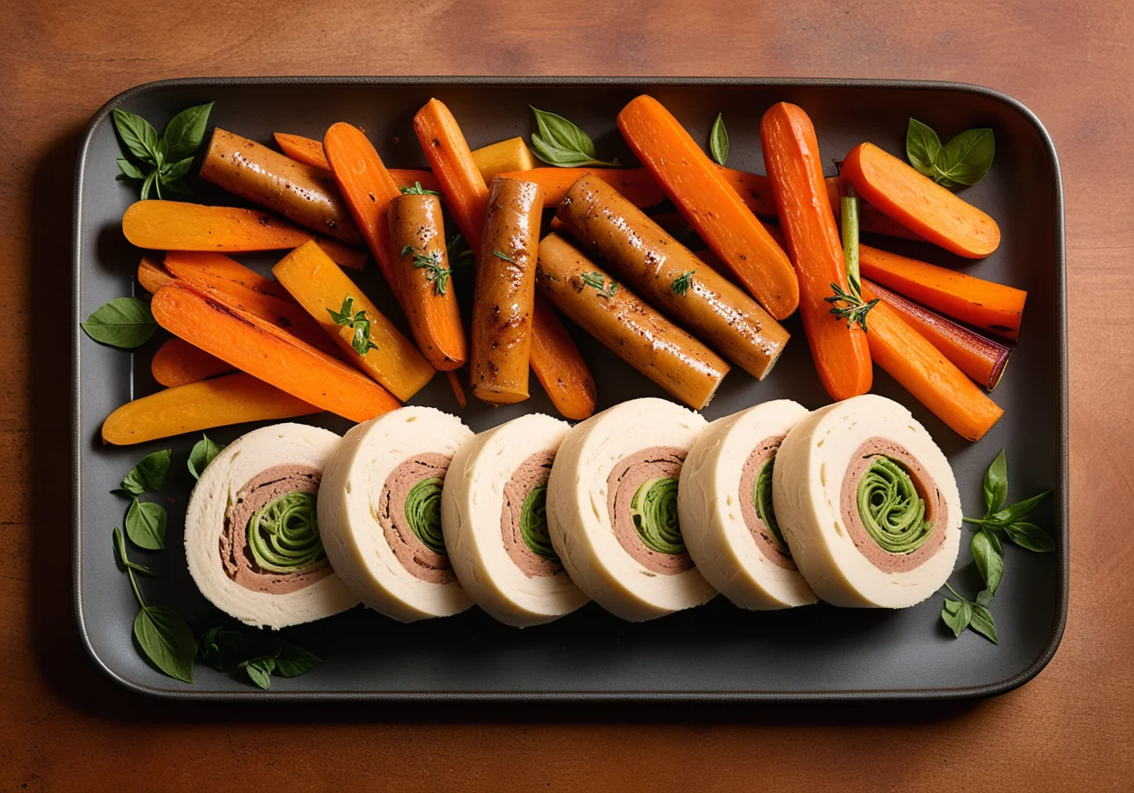 Turkey Roll Roast on Mixed Vegetables