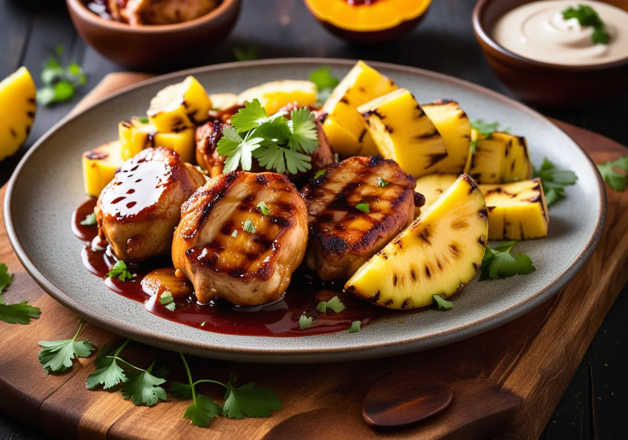 Mexican-Style Chicken Thighs with Bananas and Pineapple