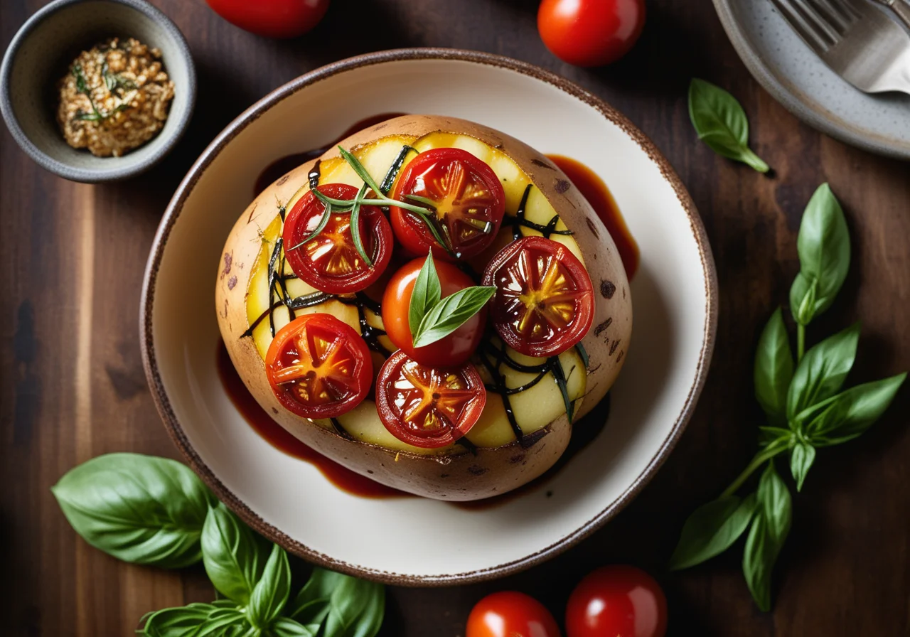 Baked Potatoes with Mediterranean Vegetables