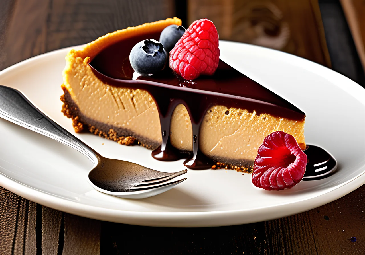 Cheesecake with Chocolate Pudding Filling