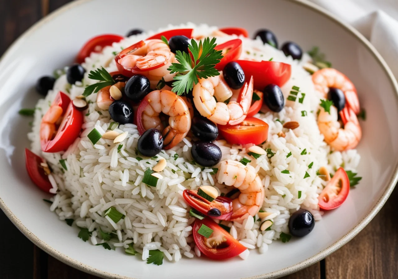Rice Salad with Shrimp and Olives