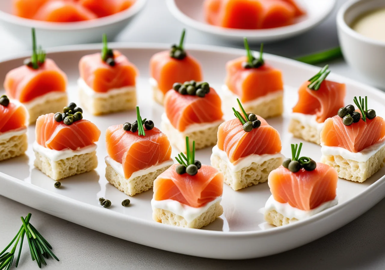 Smoked Salmon Sushi-Style Bites with Yogurt Sauce