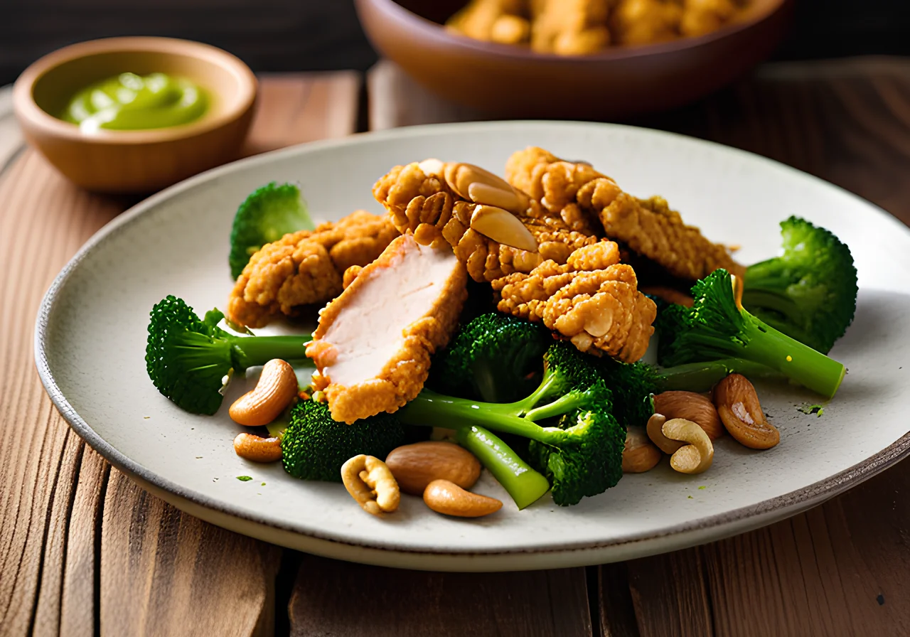 Fried Chicken with Broccoli