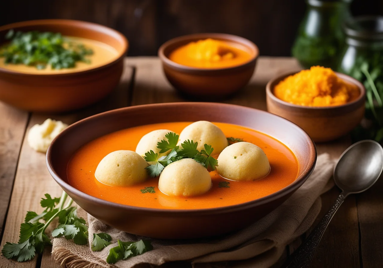 Paprika Soup with Cornmeal Dumplings