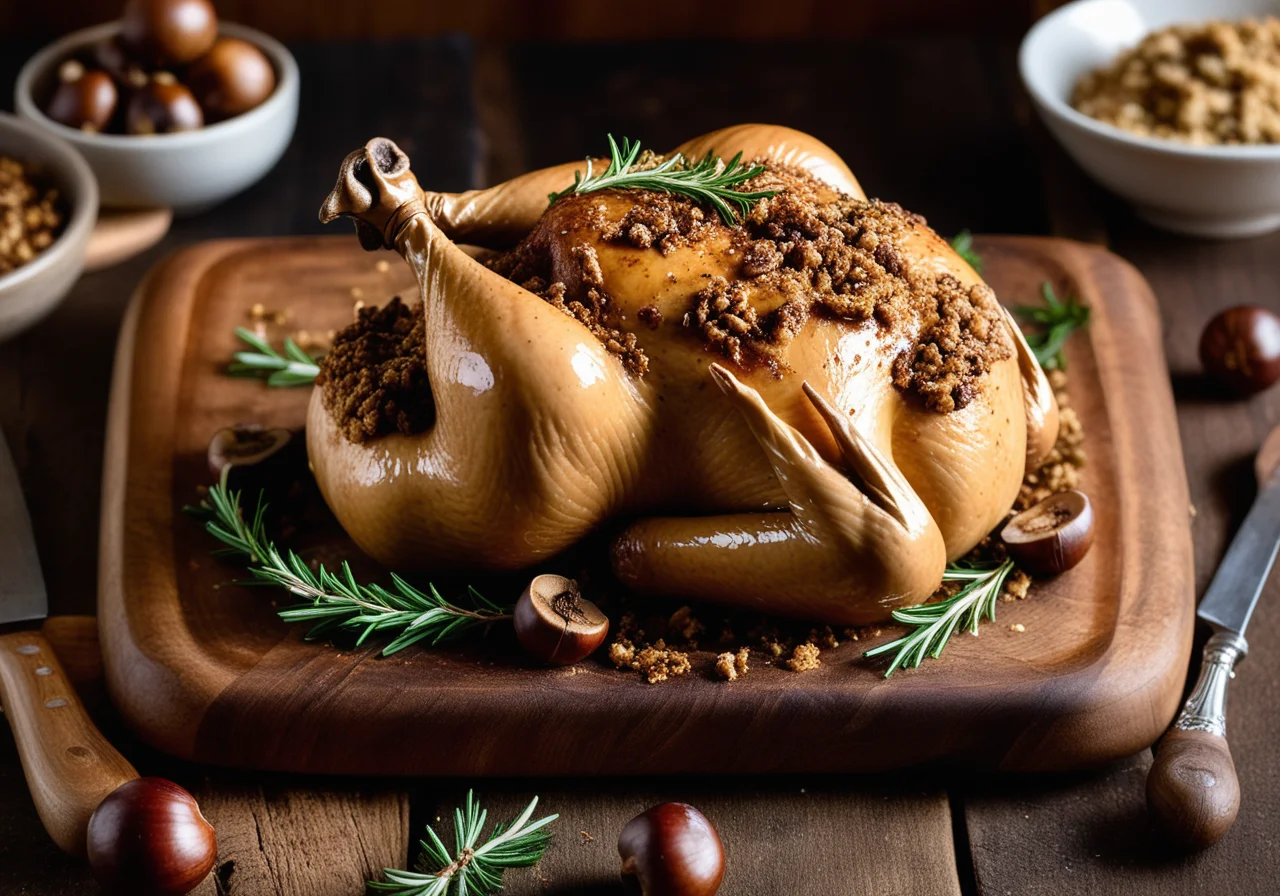 Pearl Chicken with Chestnut Filling