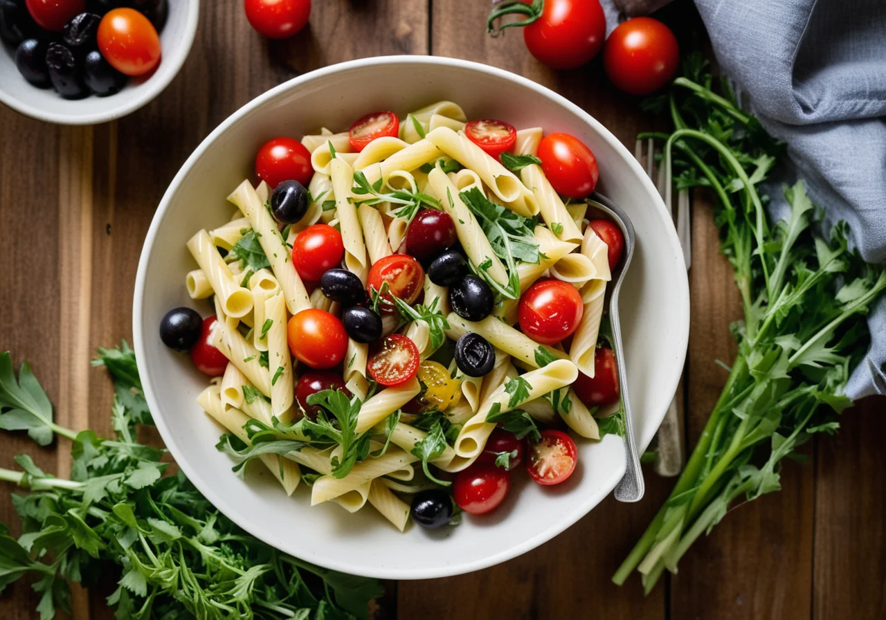 Artichoke Pasta Salad with Cherry Tomatoes