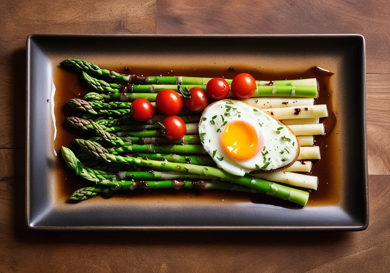White Asparagus Salad with Arugula and Egg Terrine